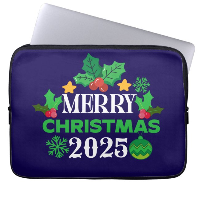 Prettig kerstfeest 2025-86303 laptop sleeve (Voorkant)
