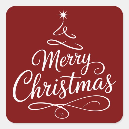 Prettig kerstfeest 2025 Cadeau Grappig Kerstfeest Vierkante Sticker (Voorkant)