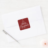 Prettig kerstfeest 2025 Cadeau Grappig Kerstfeest Vierkante Sticker (Envelop)