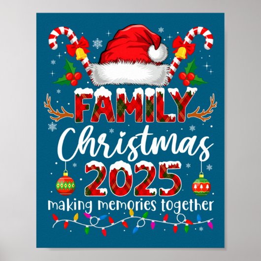 Prettig kerstfeest 2025 Familie Matching Pyjama's Poster (Voorkant)