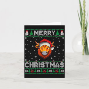 Prettig kerstfeest 2025 Jak Santa-hoed Lelijk Kers Kaart