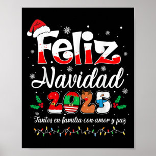 Prettig Kerstfeest 2025 Overeenkomstige Spaanse Fa Poster