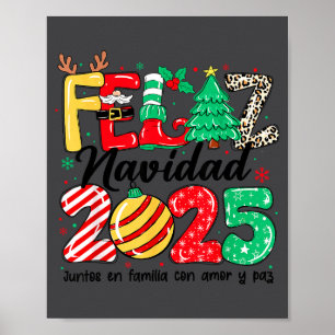 Prettig Kerstfeest 2025 Spaanse Kerst Mexicaanse F Poster