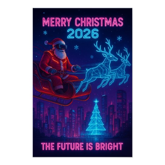Prettig kerstfeest 2026 – De Toekomst Perfect Poster (Voorkant)
