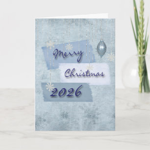 Prettig kerstfeest 2026 Sneeuwvlokken Feestdagen Kaart