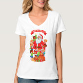 PRETTIG KERSTFEEST 2525 BASIS V-HALS T-SHIRT VOOR (Voorkant)