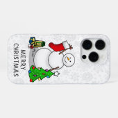 Prettig kerstfeest 2 Boom Kous Sneeuwman iPhone Hoesje (Achterkant horizontaal)