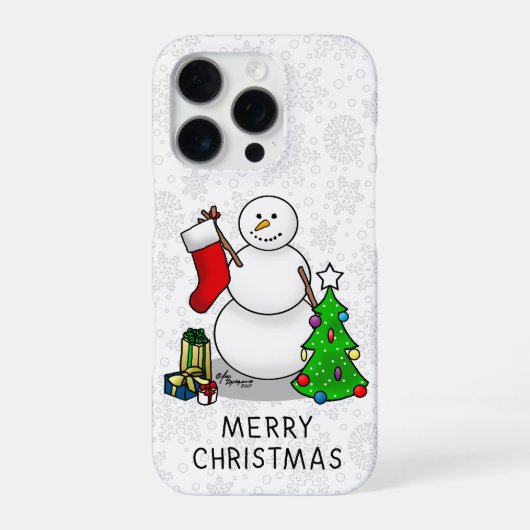 Prettig kerstfeest 2 Boom Kous Sneeuwman iPhone Hoesje (Achterkant)