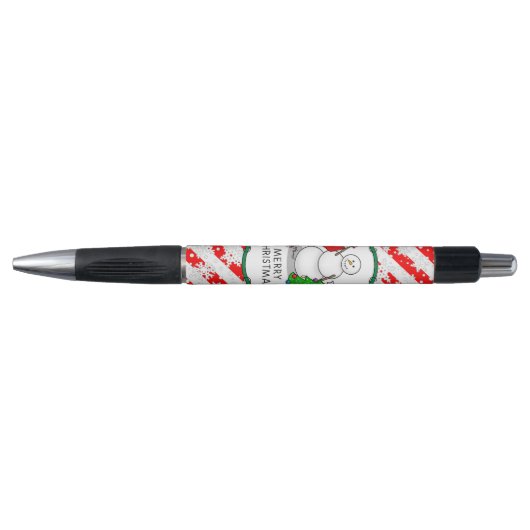 Prettig kerstfeest 2 Boom Kous Sneeuwman Pen (Voorkant)