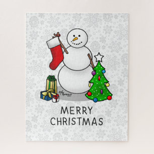 Prettig kerstfeest 2 Boom Sock Kerstman Legpuzzel