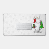 Prettig kerstfeest 2 Boom Sock Sneeuwman Bureaumat (Keyboard & Muis)
