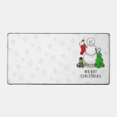 Prettig kerstfeest 2 Boom Sock Sneeuwman Bureaumat (Voorkant)