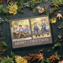 Prettig kerstfeest 2 Familie Foto Roestbruin 
