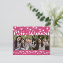 Prettig kerstfeest 2 foto roze glans