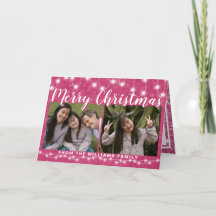 Prettig kerstfeest 2 foto roze glinster