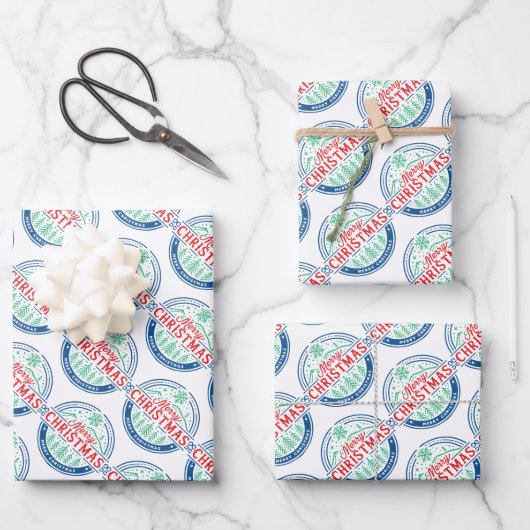 Prettig kerstfeest 2 inpakpapier vel (Voorkant)