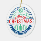 Prettig kerstfeest 2 keramisch ornament (Links)