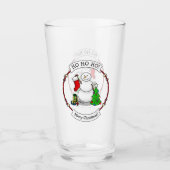 Prettig kerstfeest 2 Kerstboom Kous Sneeuwman Glas (Voorkant)