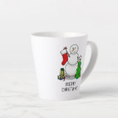 Prettig kerstfeest 2 Kerstboom Kous Sneeuwman Latte Mok (Rechterhoek)
