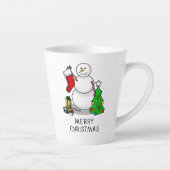 Prettig kerstfeest 2 Kerstboom Kous Sneeuwman Latte Mok (Rechts)