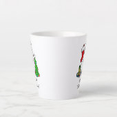 Prettig kerstfeest 2 Kerstboom Kous Sneeuwman Latte Mok (Voorkant)