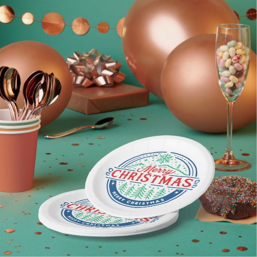 Prettig kerstfeest 2 papieren bordje (Multi)