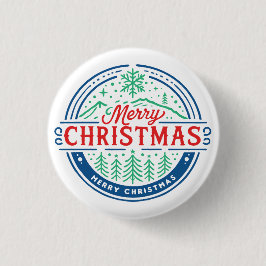 Prettig kerstfeest 2 ronde button 3,2 cm
