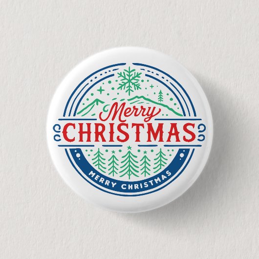 Prettig kerstfeest 2 ronde button 3,2 cm (Voorkant)