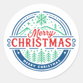 Prettig kerstfeest 2 ronde sticker