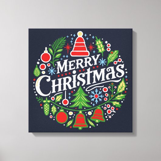 Prettig kerstfeest 3 canvas afdruk (Voorkant)