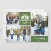 Prettig kerstfeest 3 foto collage feestdagenkaart (Voorkant)