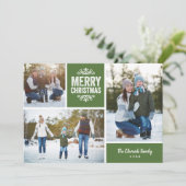 Prettig kerstfeest 3 foto collage feestdagenkaart (Staand voorkant)