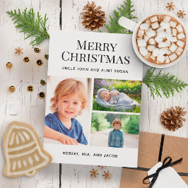 Prettig kerstfeest 3 foto collage Oom Tante Feestdagenkaart