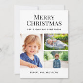 Prettig kerstfeest 3 foto collage Oom Tante Feestdagenkaart (Voorkant)