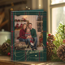 Prettig kerstfeest 3 foto's geruite kerst-
