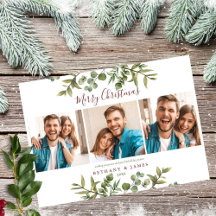 Prettig kerstfeest 3 foto's koppels groen
