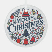 Prettig kerstfeest 3 glas ornament (Voorkant)