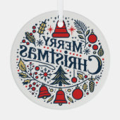 Prettig kerstfeest 3 glas ornament (Achterkant)