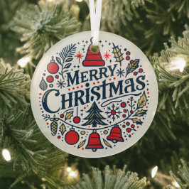 Prettig kerstfeest 3 glas ornament