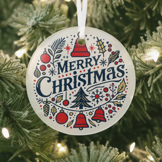 Prettig kerstfeest 3 glas ornament (Insitu)