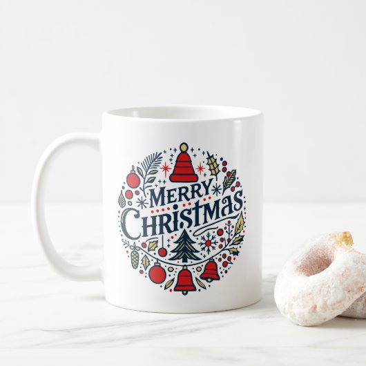 Prettig kerstfeest 3 koffiemok (Met donut)