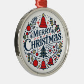 Prettig kerstfeest 3 metalen ornament (Rechts)