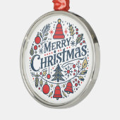 Prettig kerstfeest 3 metalen ornament (Links)