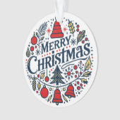 Prettig kerstfeest 3 ornament (voorkant)