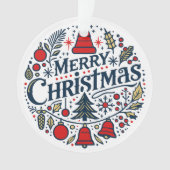 Prettig kerstfeest 3 ornament (voorkant)