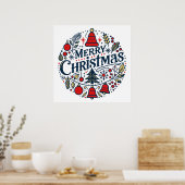 Prettig kerstfeest 3 poster (Keuken)
