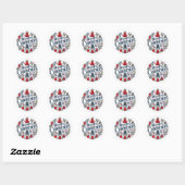 Prettig kerstfeest 3 ronde sticker (Vel)