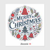 Prettig kerstfeest 3 sticker (Vel)