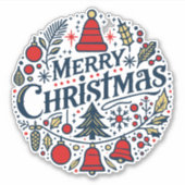 Prettig kerstfeest 3 sticker (Voorkant)
