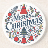Prettig kerstfeest 3 zandsteen onderzetter (Voorkant)